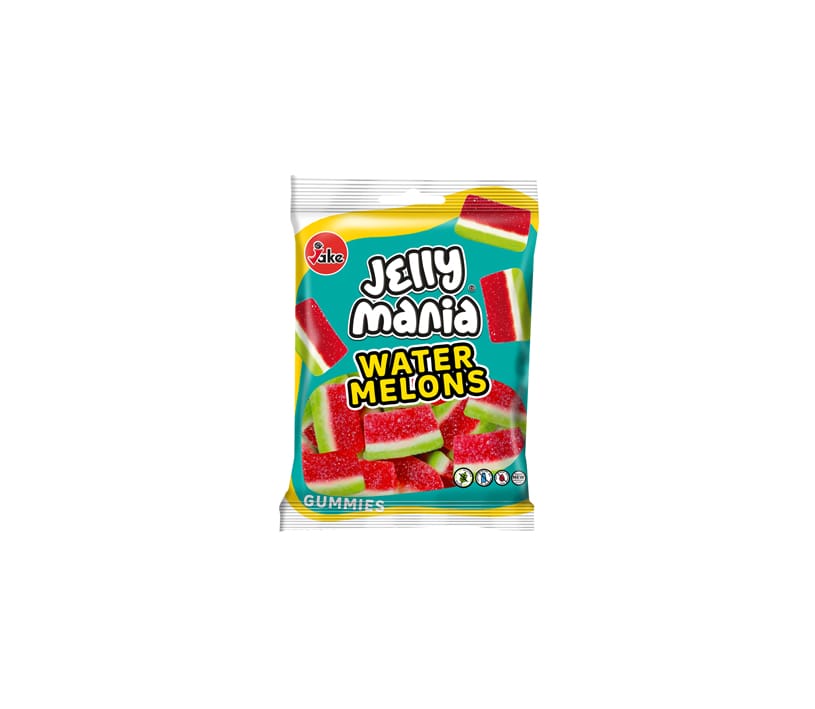 JAKE - Jelly Mania SOUR WATERMELONS / MELON Gomme HALAL 100G x 18