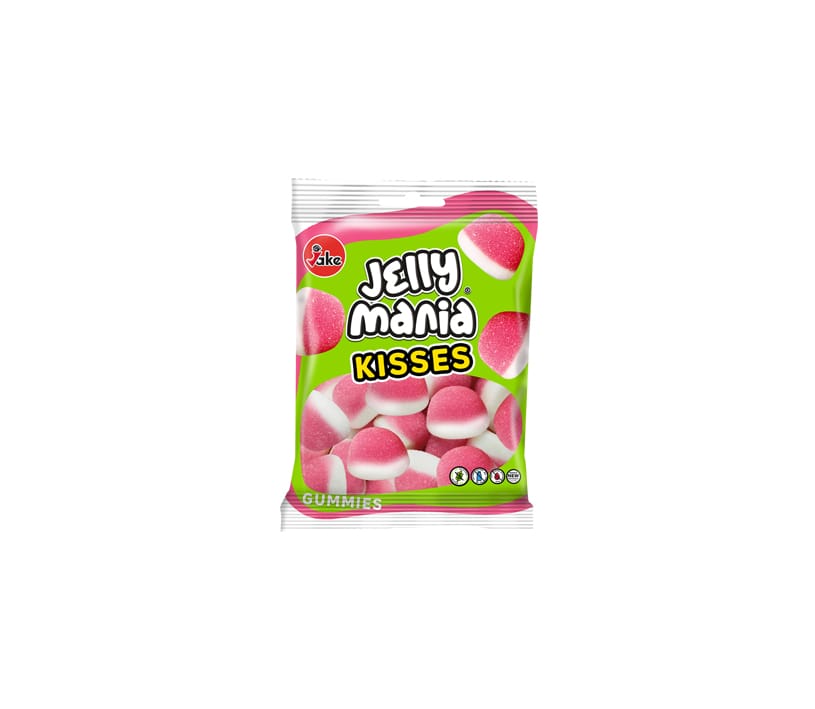 JAKE - Jelly Mania KISSES / BISOUS Gomme HALAL 100G x 18