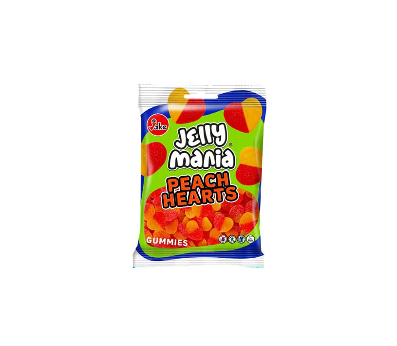 JAKE - Jelly Mania PEACH HEARTS / Gum HALAL 100G x 18