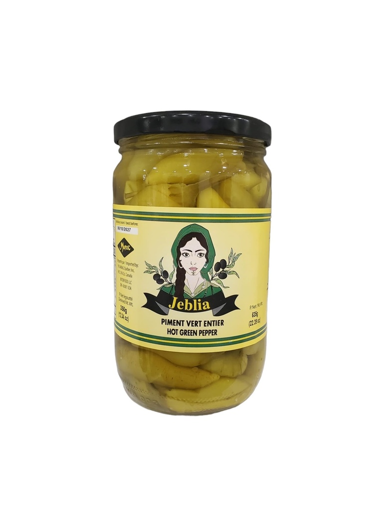 JEBLIA Piment Vert Entier Bocal 72cl x 8