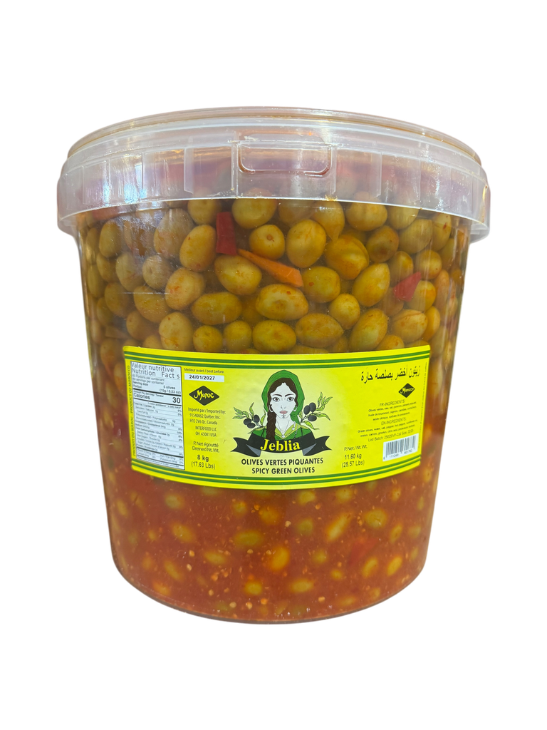 JEBLIA Hot Greens Olives 8 KG