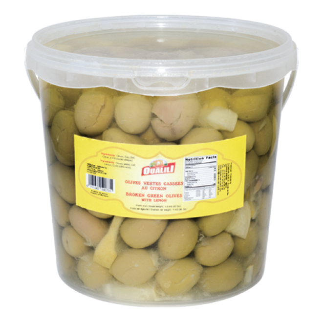 Broken green olives with lemon OUALILI 1,9 kg