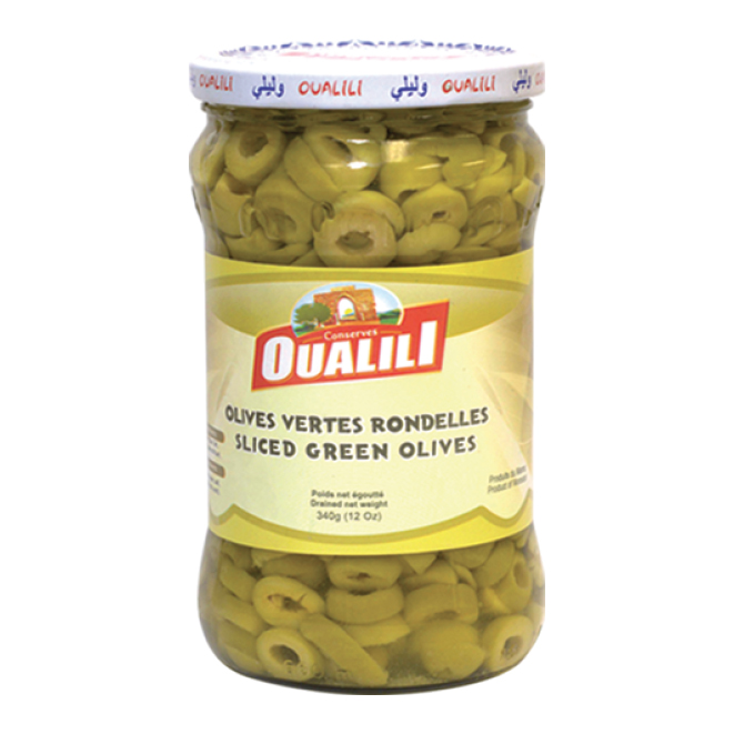 Slices green olives OUALILI 340g