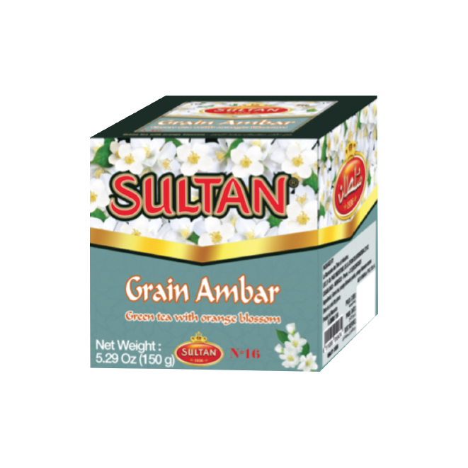 Green Tea Sultan AMBAR with orange blossom 150g x 40