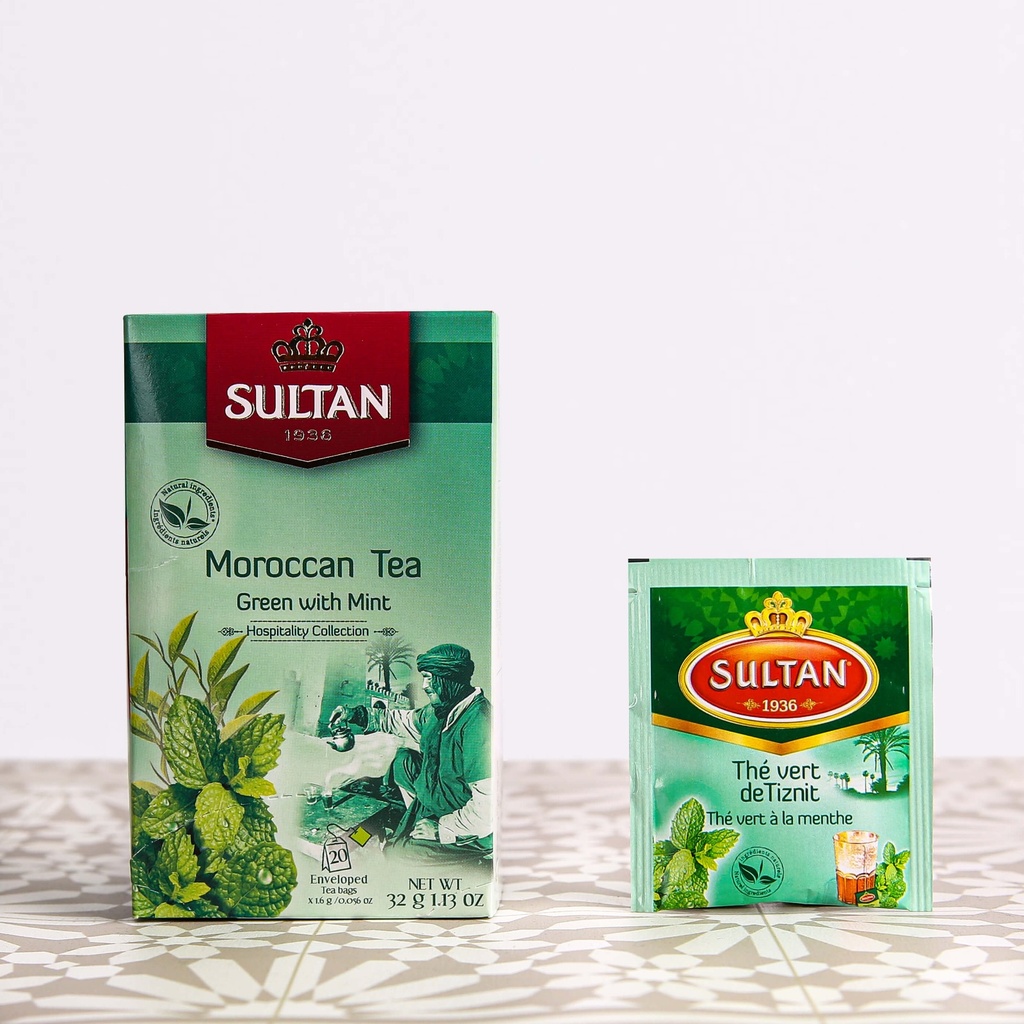 L'authentique thé vert menthe à la marocaine SULTAN 32g x 12