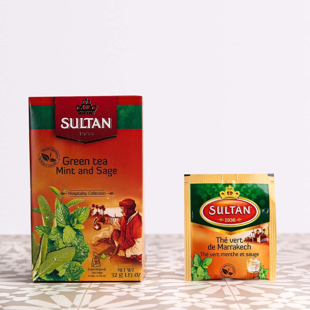 Green Tea with mint & SAGE 32 g x 12