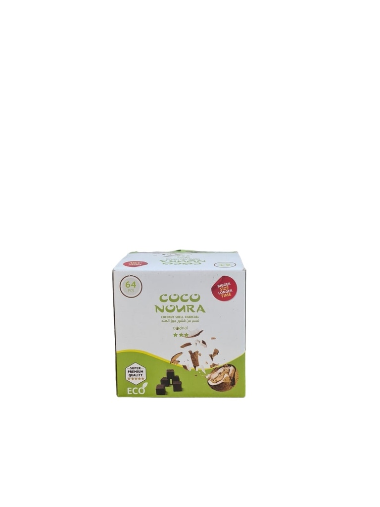 Coconut shell charcoal 64 PCS COCO NOURA (25x25x26mm)