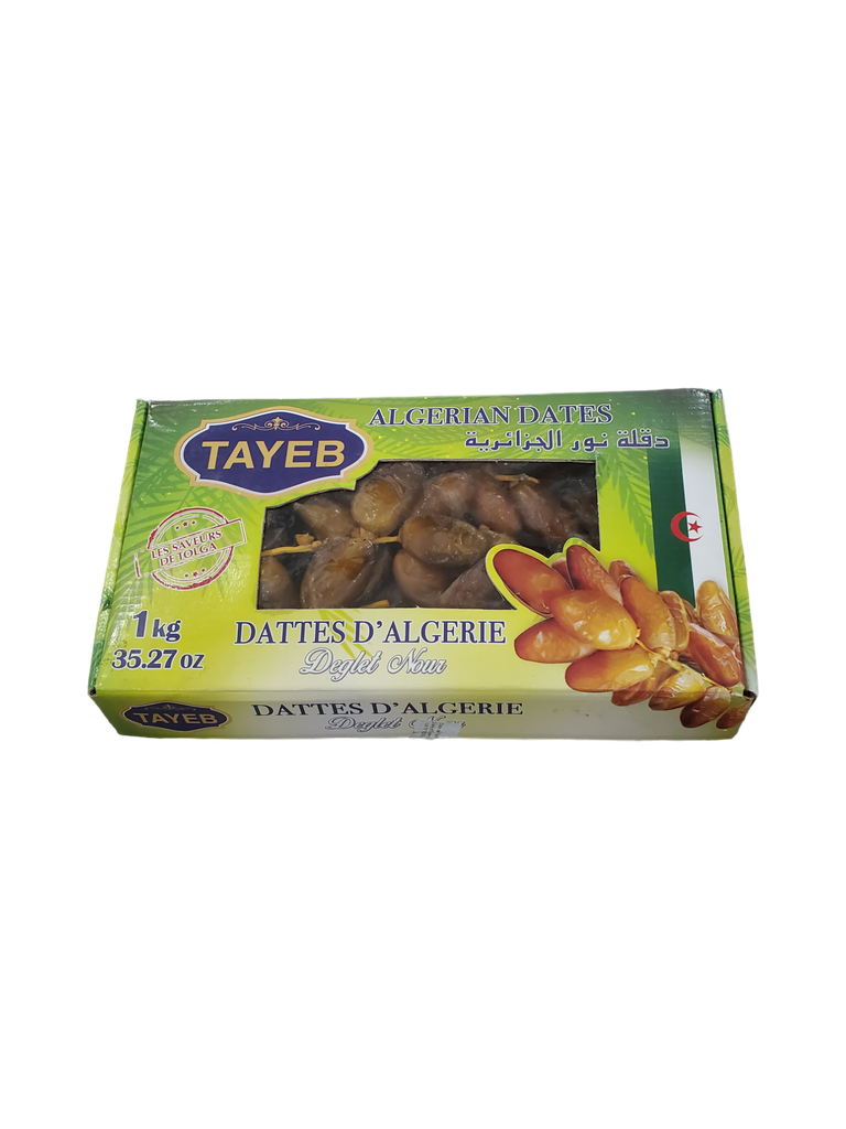 TAYEB - Algerian dates deglet nour 1kg x 12 - Branchées (Carton)