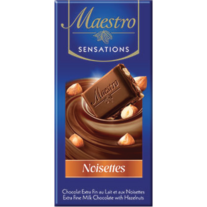Chocolat au Lait et à la Noisettes MAESTRO 90 gr