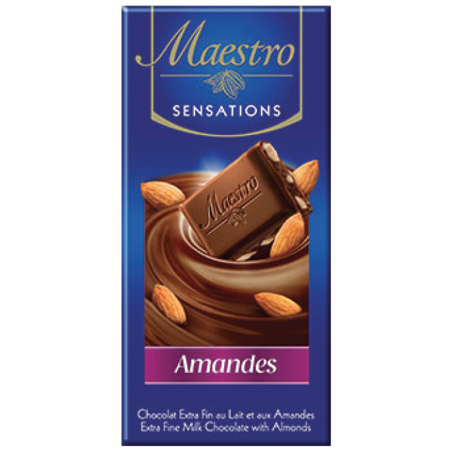 Milk Chocolate with Almonds MAESTRO 90 gr