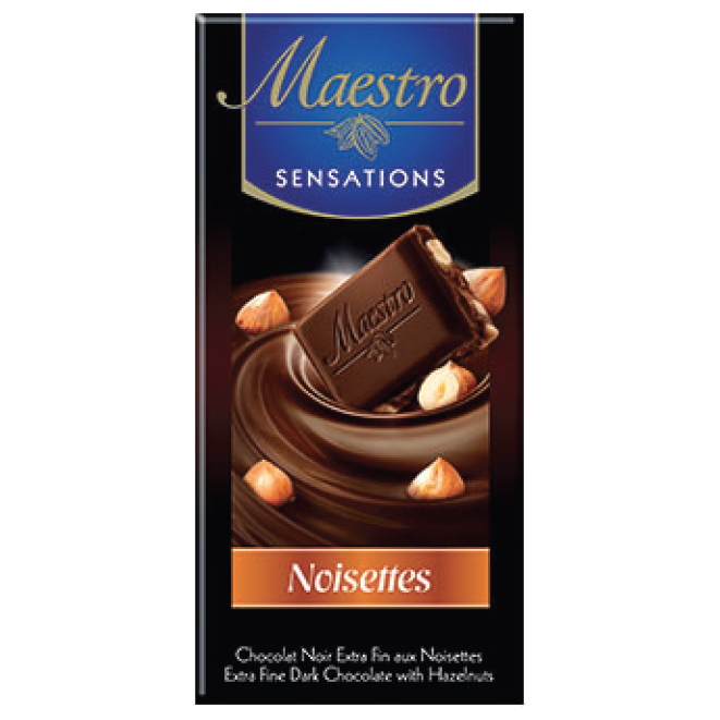 Dark Chocolate with Hazelnuts MAESTRO 90 gr