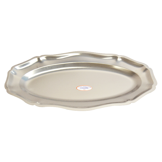 Oval Stainless Steel Tray 70 - Corrugated