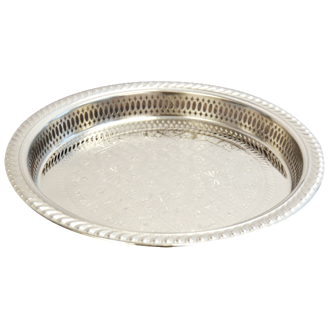 Plateau Argent Rond 45 cm