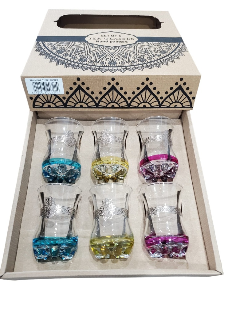 Verre à coffée S6 TURK KOUNOUZ ARGENTÉ x 6