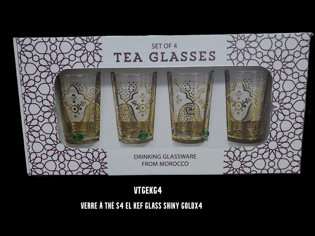 S4 Drinking glass EL KEF glass Gold x 4