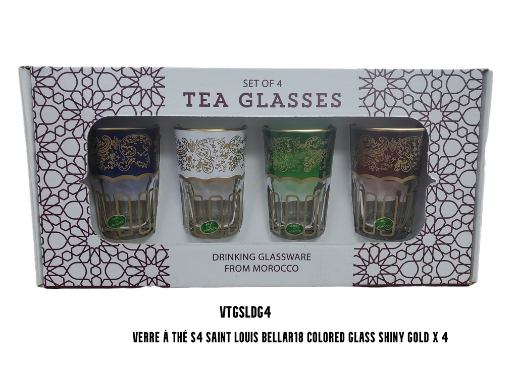 S4 Drinking glass SAINT LOUIS BELLAR18 colored glass Gold x 4