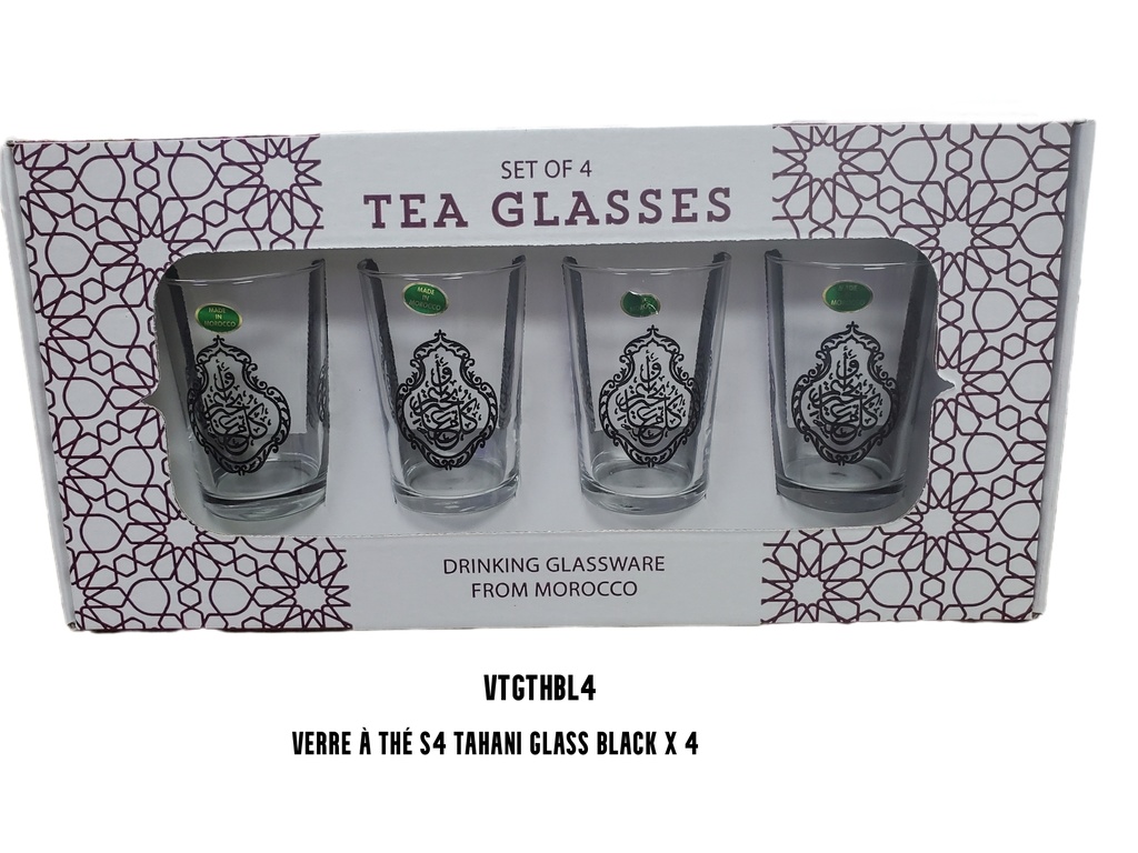 Verre à thé S4 TAHANI glass black x 4