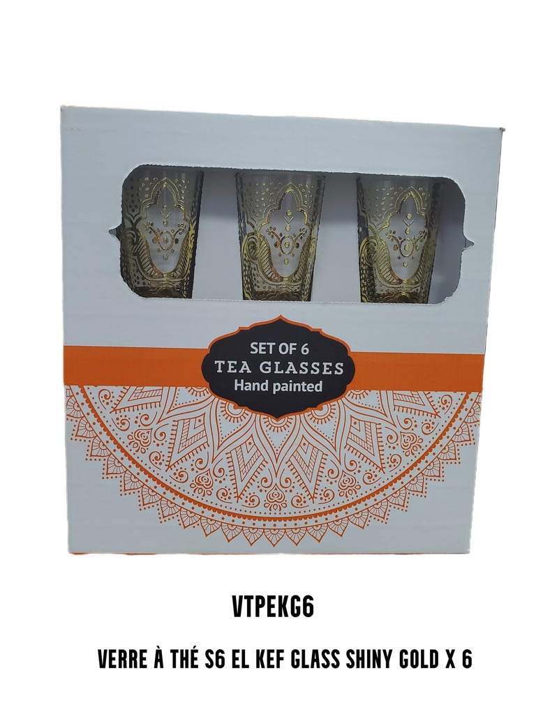Verre à thé S6 EL KEF glass shiny gold x 6