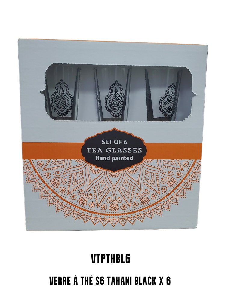 S6 Drinking glass TAHANI glass Black x 6
