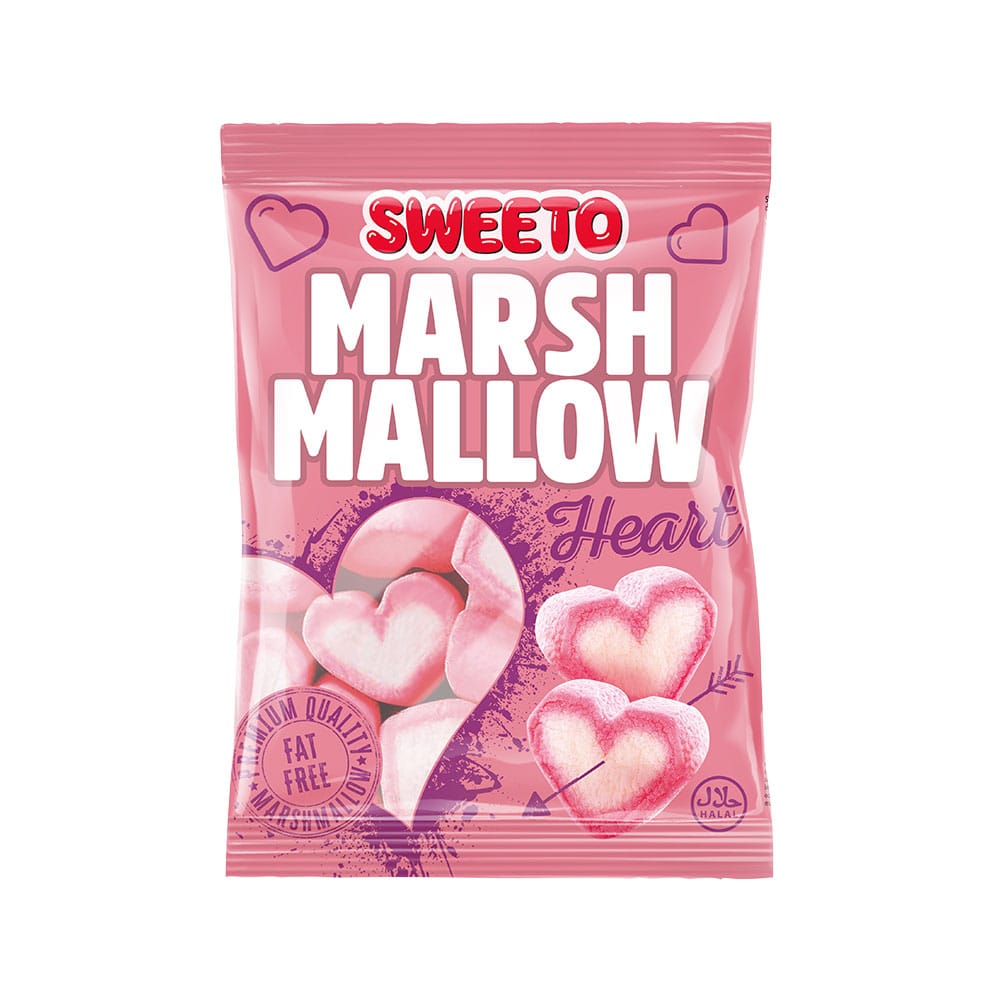 SWEETO HEART MARSHMALLOW 140G x 12 BAGS