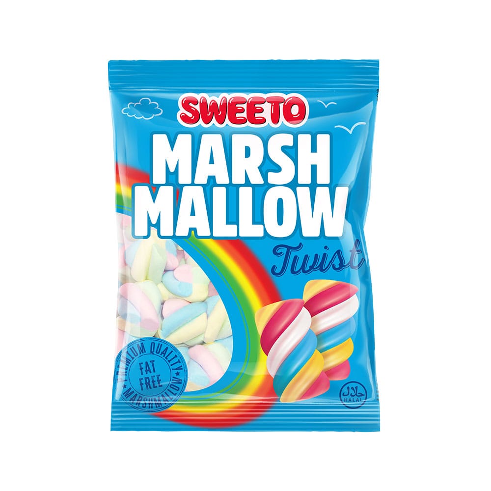 SWEETO TWIST MARSHMALLOW 140G x 12 BAGS
