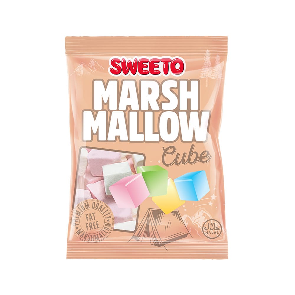 SWEETO CUBE MARSHMALLOW 140G x 12 BAGS