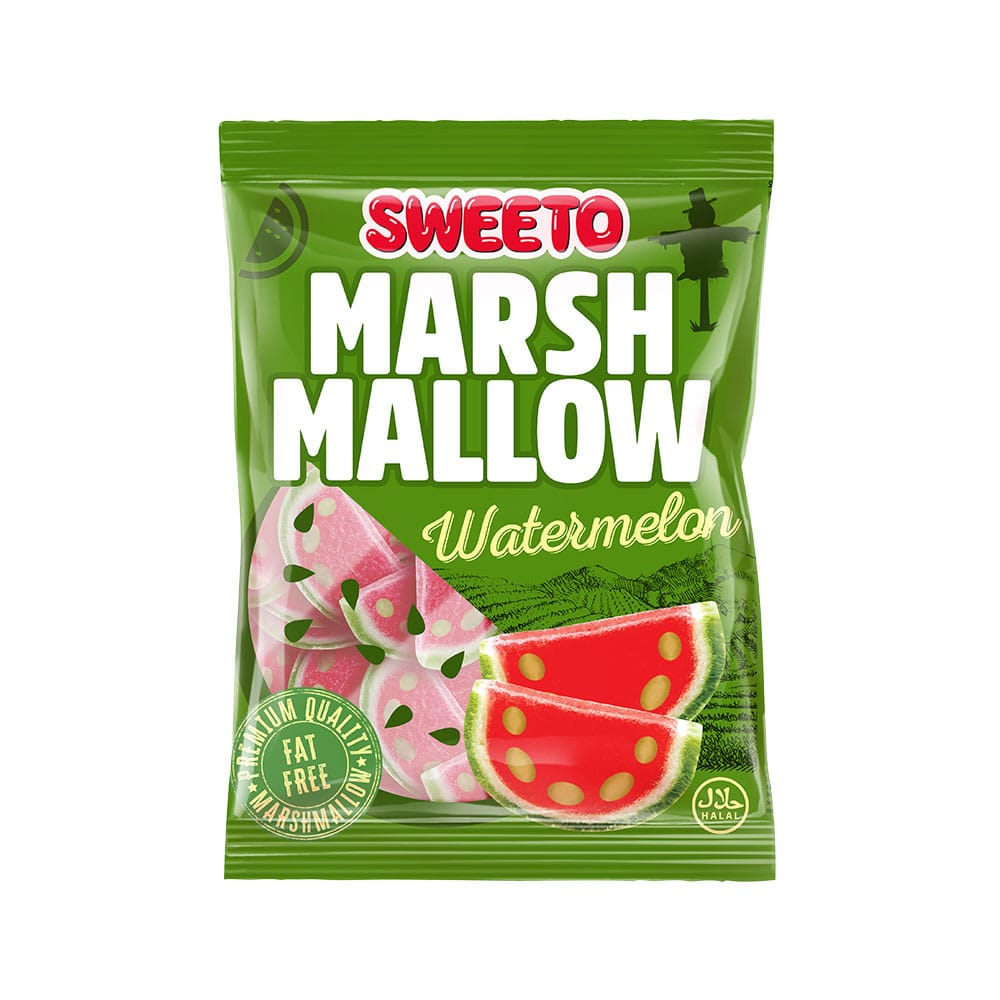 SWEETO WATERMELON MARSHMALLOW 140G x 12 BAGS