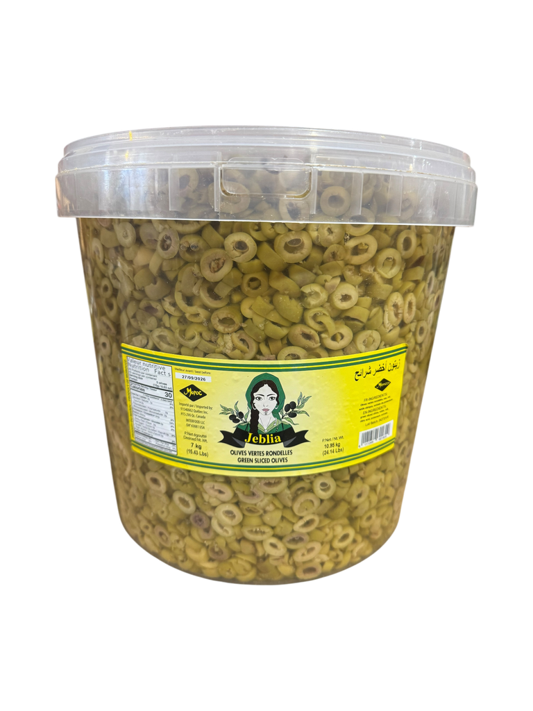 JEBLIA Olives Vertes Rondelles 7Kg
