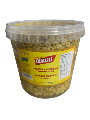 [OVT6] Olives vertes tranchées OUALILI 6 kg