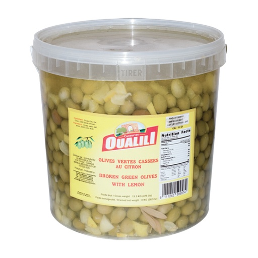 [OVCC7Kg] Broken Green Olives & Lemon OUALILI 7 kg