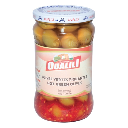 [OVP6-72cl] Hot Green olives OUALILI 400g