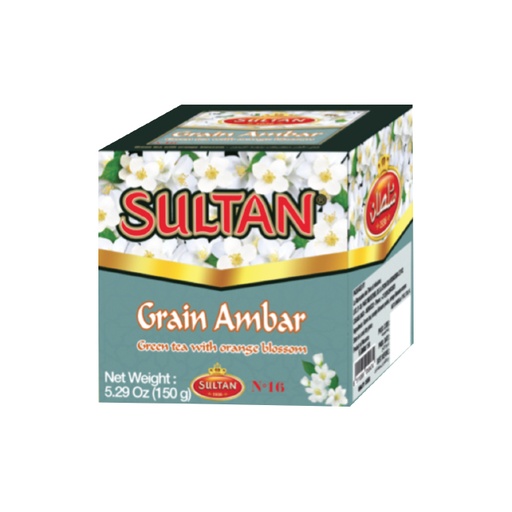 [TVSAFO150] Green Tea Sultan AMBAR with orange blossom 150g x 60