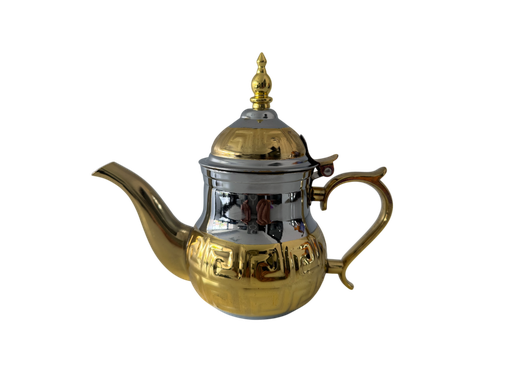[THINOXG04] TAYEB Théière Marocaine en Inox Dorée 0.4L