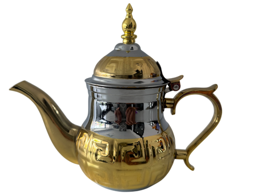 [THINOXG08] TAYEB Théière Marocaine en Inox Dorée 0.8L