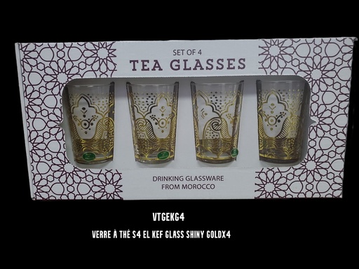 [VTGEKG4] Verre à thé S4 EL KEF glass shiny goldx4