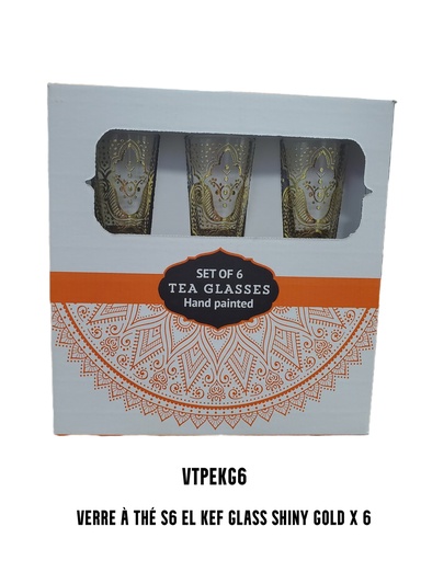 [VTPEKG6] Verre à thé S6 EL KEF glass shiny gold x 6