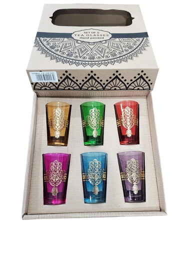 [VTPKDG6] S6 Drinking glass KOUNOUZ 3 colored glass Gold x 6
