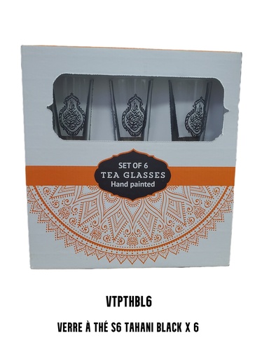 [VTPTHBL6] Verre à thé S6 TAHANI black x 6