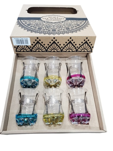 [VTDCD6] Drinking Glass Duchesse Colored Gold x 6
