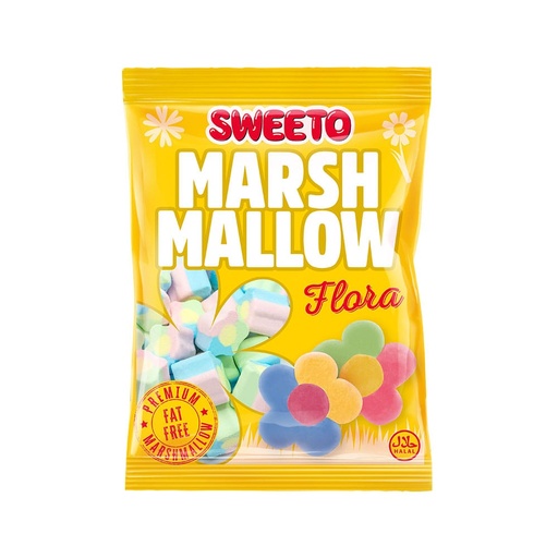 [SWMFL140GX12] SWEETO FLORA MARSHMALLOW 140G x 12 BAGS