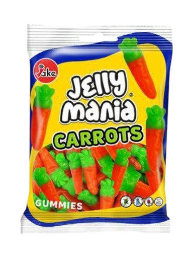 [JKJMCR100g] JAKE - Jelly Mania CARROT / Gum HALAL 100G x 18
