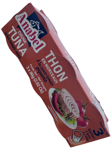 [ANTHSTP80GX3] ANABEL Tuna in HOT Tomate Sauce (Pack 3)