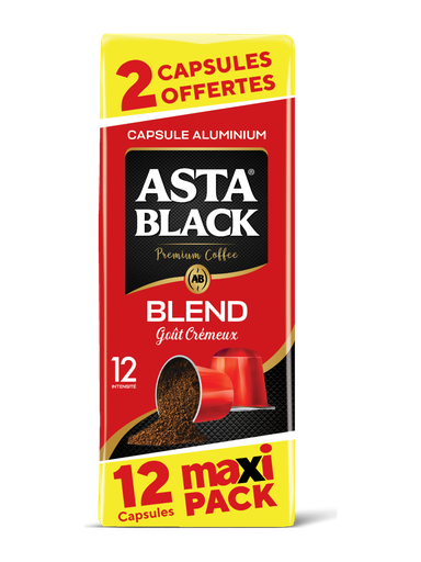 [CFACPBB12] ASTA Café BLACK BLEND Capsules (Intensité 12) x 12